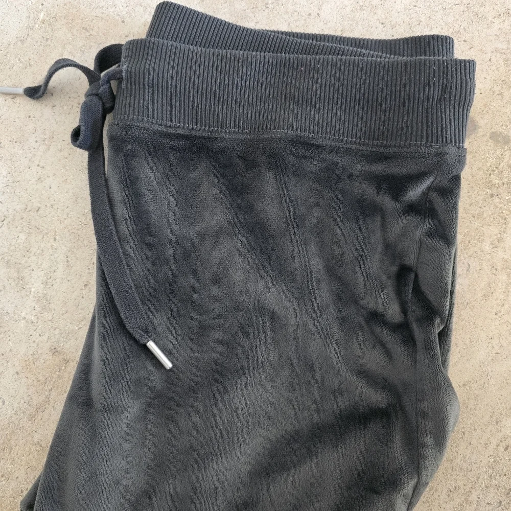 Aerie Grey Velvet Drawstring Flare Lounge Pants